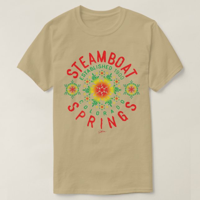 Camiseta JCombs Steamboat Springs, Colorado, Férias na Neve (Frente do Design)