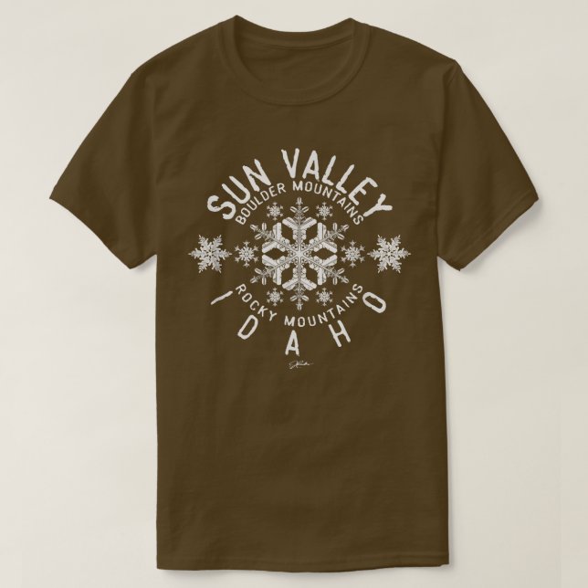Camiseta JCombs Sun Valley, Idaho, Neve (Frente do Design)