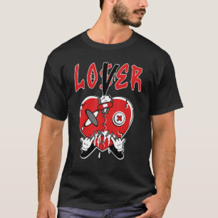 Camiseta JD 4 Coração Trovão Vermelho Gotejando Red Thunder