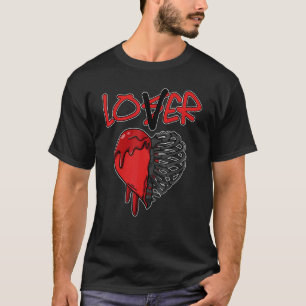 Camiseta JD 4 Red Thunder Driping Heart Thunder 4s Mat