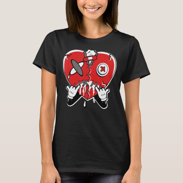 Camiseta JD 4 Red Thunder Heart Chorando Red Thunder 4s Mat (Frente)