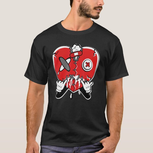 Camiseta JD 4 Red Thunder Heart Crying  Red Thunder 4s Matc (Frente)