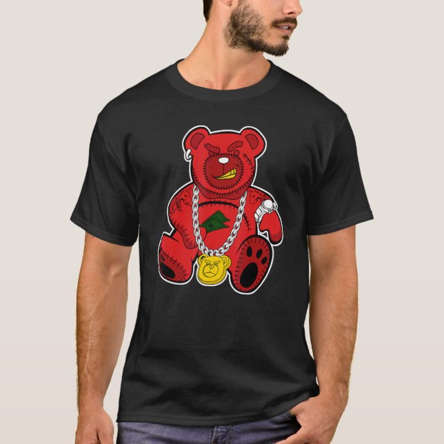 Camiseta JD 4 Red Thunder Rich Bear Red Thunder 4s Matching (Frente)