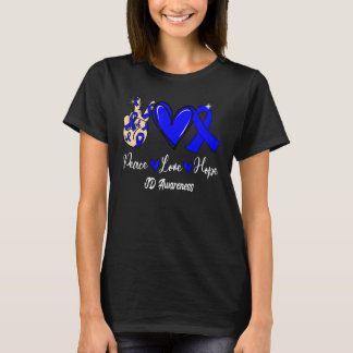 Camiseta JD Awareness Peace Love Hope Blue Ribbon
