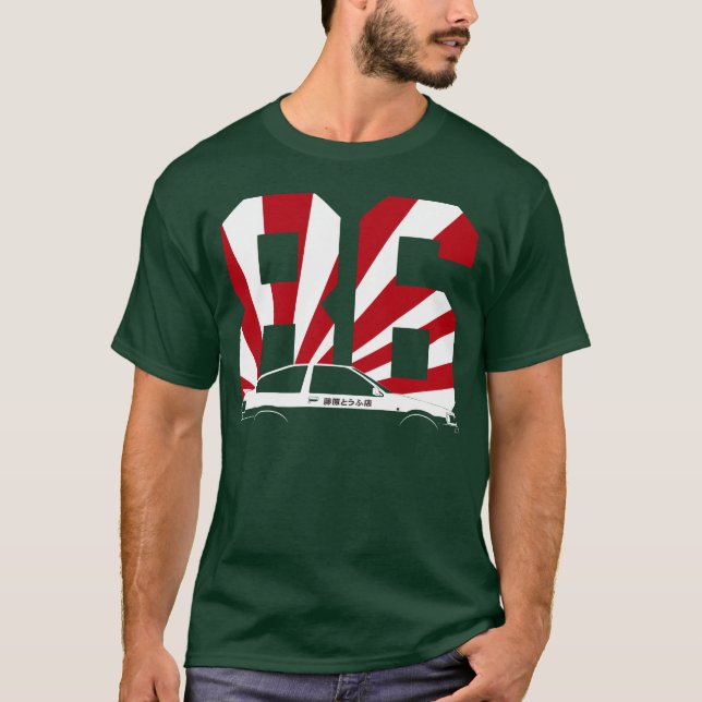 Camiseta JDM AE86 Carro do Mercado Interno Japonês retrô (Frente)