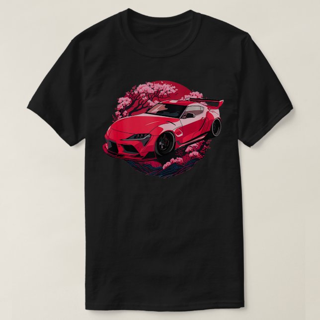 Camiseta JDM Supra MK5 GR Cherry Blossom 2JZ Stance Graphic (Frente do Design)