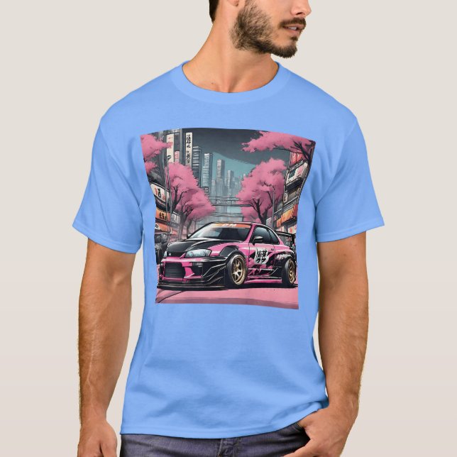 Camiseta JDM Tokyo Skyline Retro Race Drift Tuning On The B (Frente)