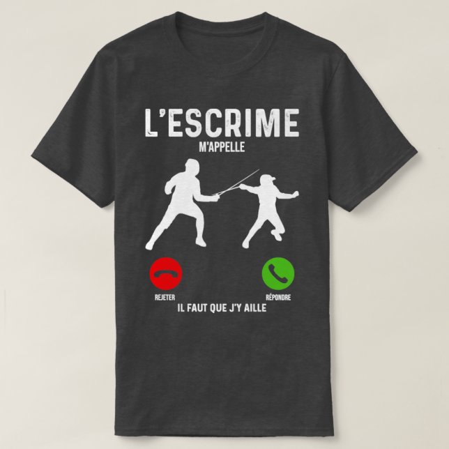 Camiseta Je dois aller lescrime en mappelant bagarre de leg (Frente do Design)