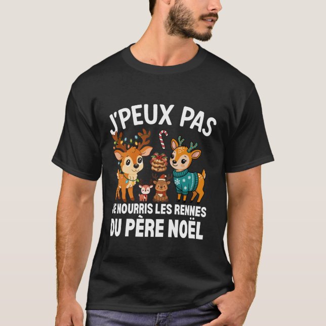 Camiseta Je Nourris Les Rennes du Père Noël (Frente)