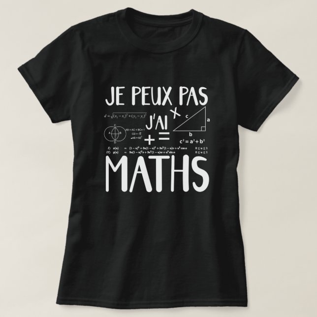 Camiseta Je peux pas j'ai math (Frente do Design)