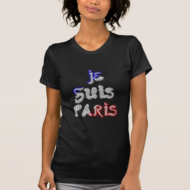 Camiseta Je Suis Paris Art Impressão (Frente)