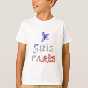 Camiseta Je Suis Paris I Love Paris Text Art Impressão