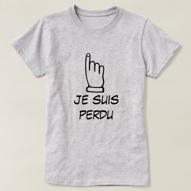 Camiseta je suis perdu - Estou perdido (Frente do Design)