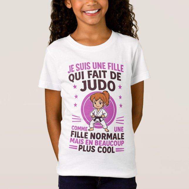 Camiseta je suis une fille qui fait de judo (Frente)