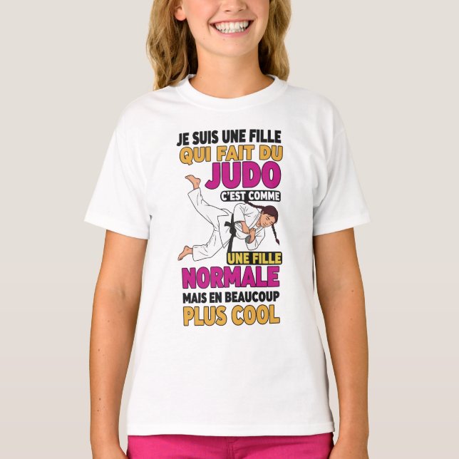 Camiseta je suis une fille qui fait de judo (Frente)