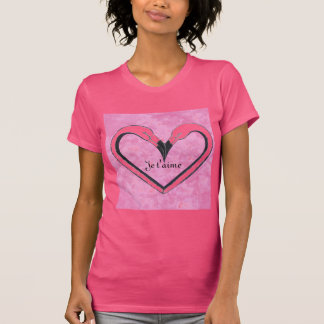 Camiseta Je t'aime, Flamingo Kiss Heart de SandyCloss