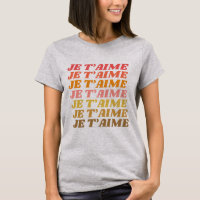 Je T'aime French Love Dizendo Tipografia Retrográf