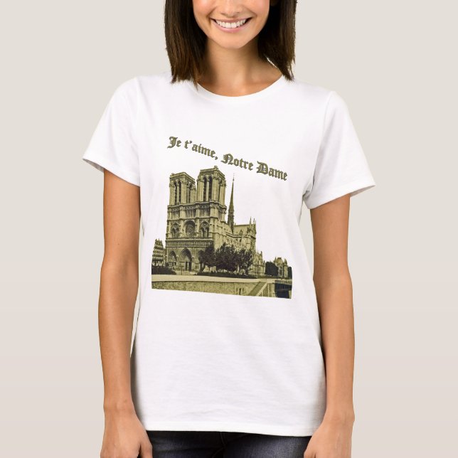 Camiseta Je t'aime Notre Dame - Catedral de Paris (Frente)