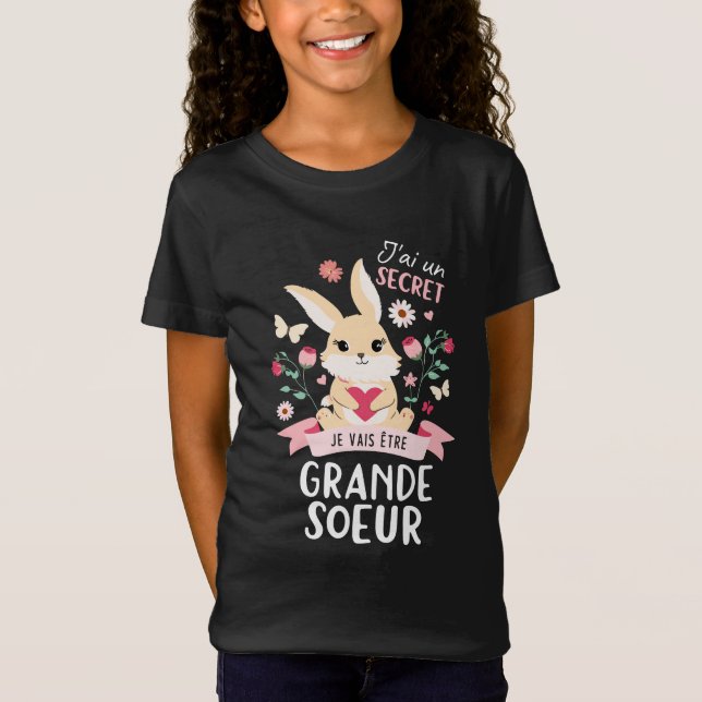 Camiseta Je vais être grande soeur 2026 (Frente)