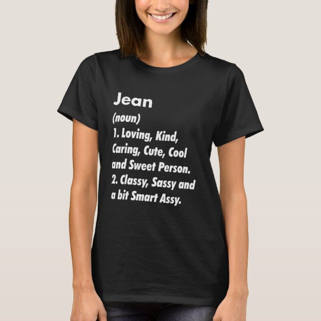 Camiseta Jean Definition Personalised Funny Birthday Ideia (Frente)