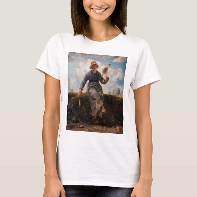 Camiseta Jean-Francois Millet - The Spinner Girl (Frente)