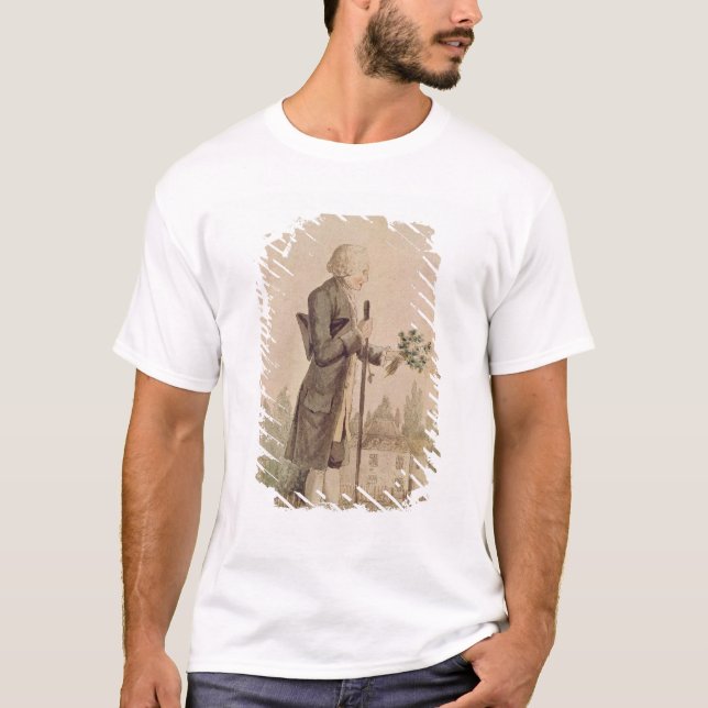 Camiseta Jean-Jacques Rousseau que recolhe ervas (Frente)