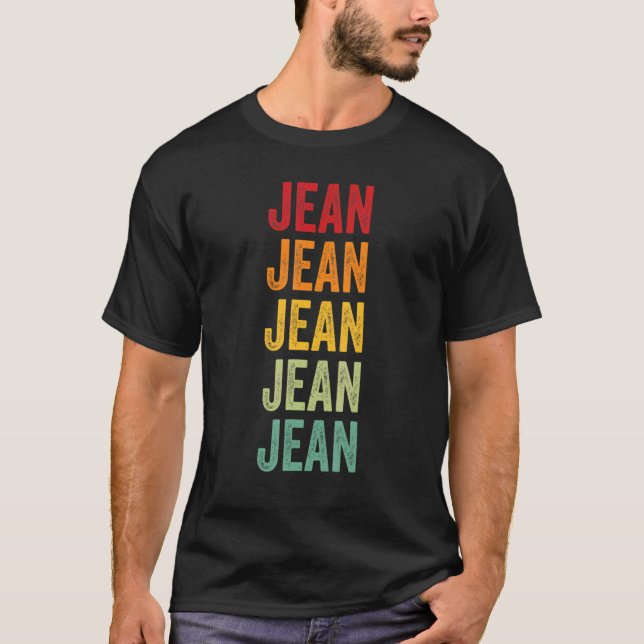 Camiseta Jean Rainbow Repetition Of Jean Name Text (Frente)