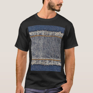 Camiseta Jeans Azuis Denim: Patch Duplo Casual