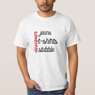 Camiseta jeans de designer t-shirts stubble design superior