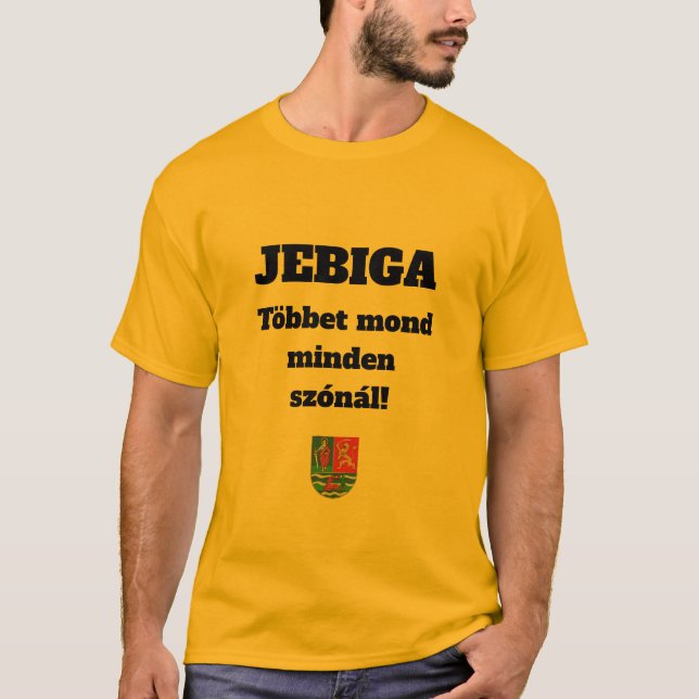 Camiseta JEBIGA Többet mond minden szónál! sárga rövid uju (Frente)