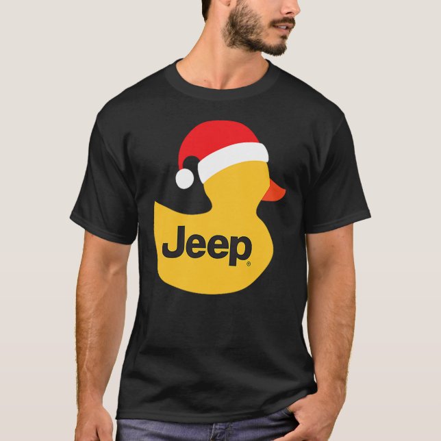 Camiseta Jeep Holiday Duck Red Santa Hat (Frente)