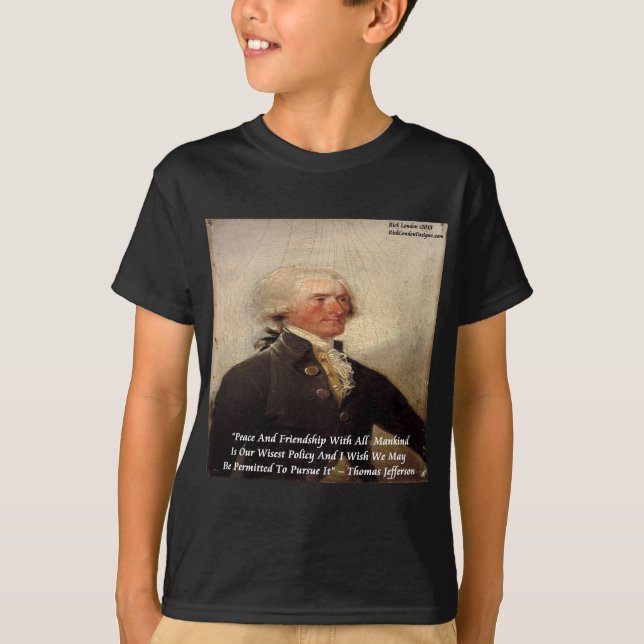 Camiseta Jefferson "Paz/Amizade" Citação (Frente)