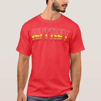 Camiseta Jeffrey Primeiro Nome Engraçado Vintage Pôr do Sol
