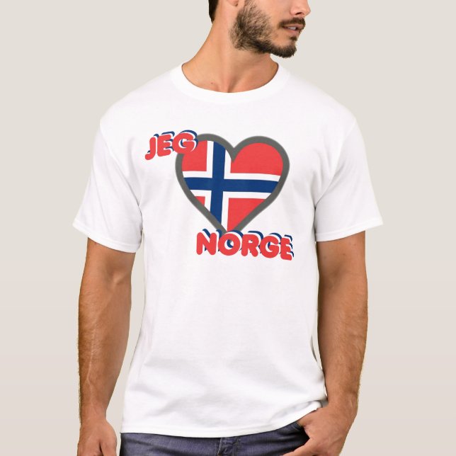 Camiseta Jeg Elsker Norge (amor Noruega de I) (Frente)