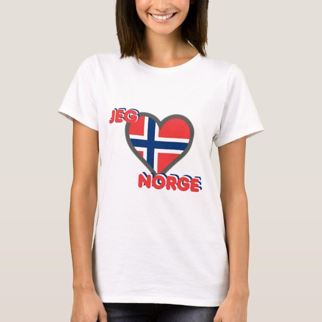 Camiseta Jeg Elsker Norge (amor Noruega de I) (Frente)