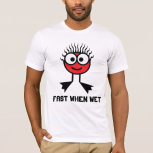 Camiseta Jejue quando molhado - caráter vermelho da nataç