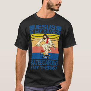 Camiseta Jejus É Meu Salvador Skateboard É Minha Terapia Sk