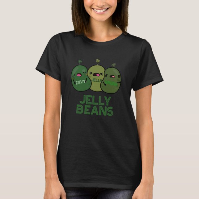 Camiseta Jelly Beans Engraçado Doces Enjoados Pun Dark BG (Frente)
