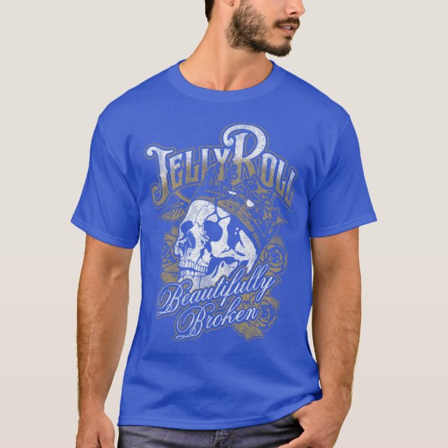 Camiseta Jelly Roll Beautifully Broken Forour 20241 retro (Frente)