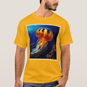 Camiseta Jellyfish vibrante arte submarina