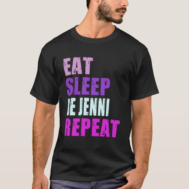 Camiseta Jenni Coma Dormir Repita Jenni (Frente)