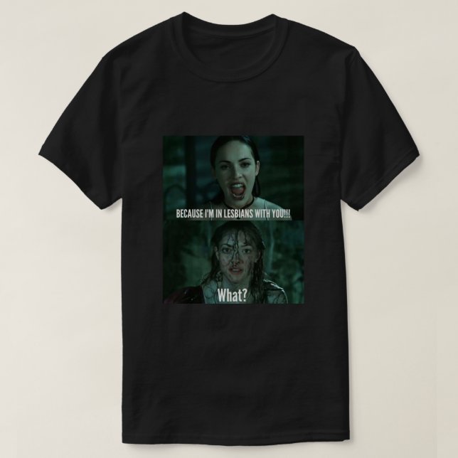 Camiseta Jennifer Body Engraçado Cito Im em lésbicas com vo (Frente do Design)
