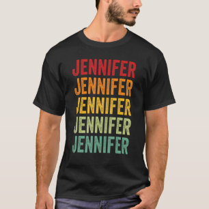 Camiseta Jennifer Rainbow Repetition Of Jennifer Name Text