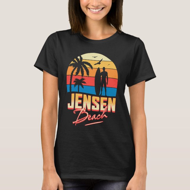 Camiseta Jensen Florida Beach Surfing Ocean Summer (Frente)