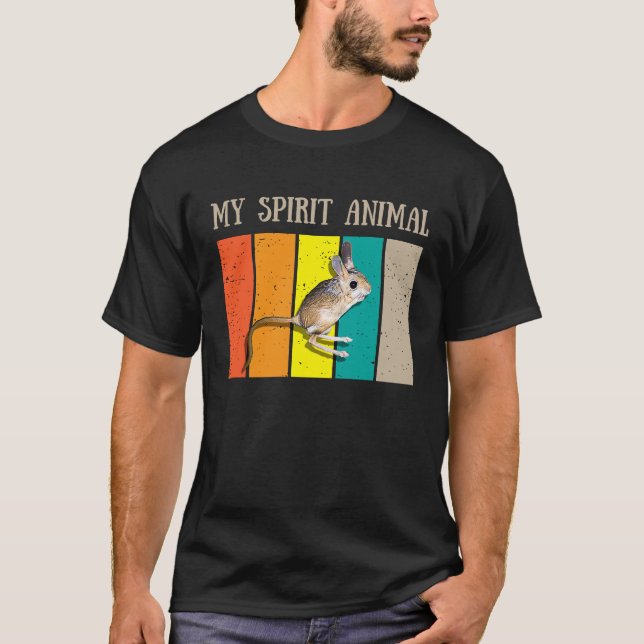 Camiseta Jerboa Spirit Animal Juming Retro Men Crianças (Frente)