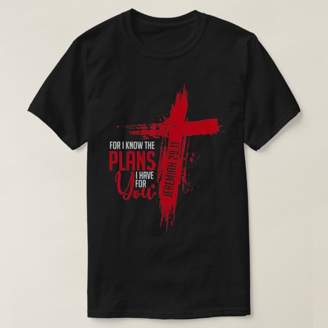 Camiseta Jeremiah 2911 Bíblia Religiosa Cristã Verse Cros (Frente do Design)