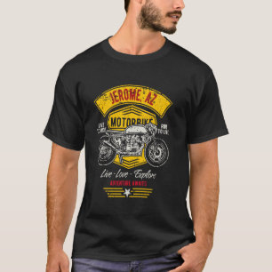 Camiseta Jerome AZ USA Estilo com Distorção Retroativa Moto