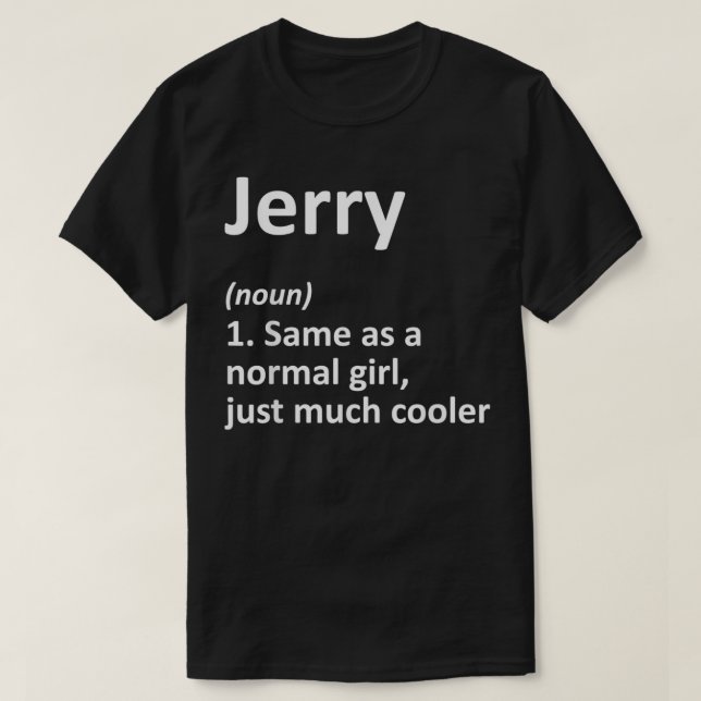 Camiseta JERRY Definição Nome Personalizado Funny Birthday (Frente do Design)