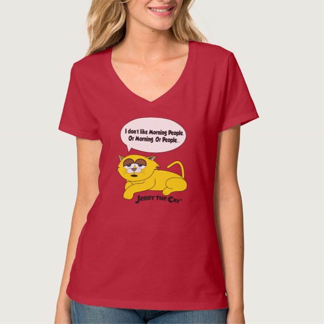 Camiseta Jerry O Gato (Não Gosto de Pessoas da Manhã) (Frente)