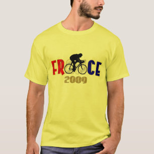 Camiseta Jérsei amarelo de France 2009 que dá um ciclo T